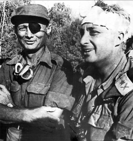 Moshé Dayan et Ariel Sharon