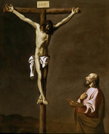 Zurbaran, st Luc peintre devant la crucifixion