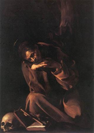 Caravage, st François méditant devant un crucifix