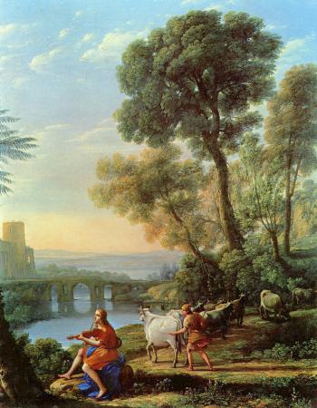 Cl. Lorrain, Paysage avec Apollon et Mercure